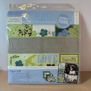 NEW Perfect Pages Scrapbooking Kit Everyday Grid Layout Designer Over 70 Pieces